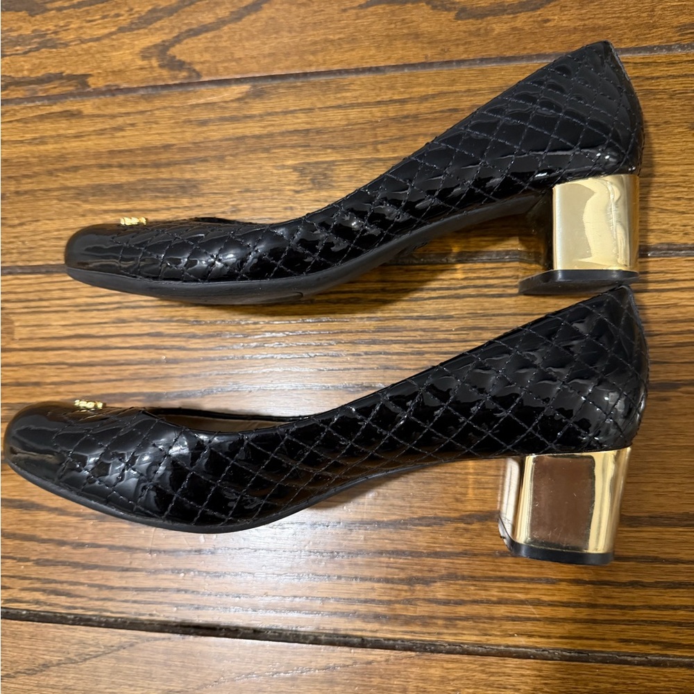 Tory Burch Black Quilted Women's Flats, Sz 9 - Picture 3 of 6